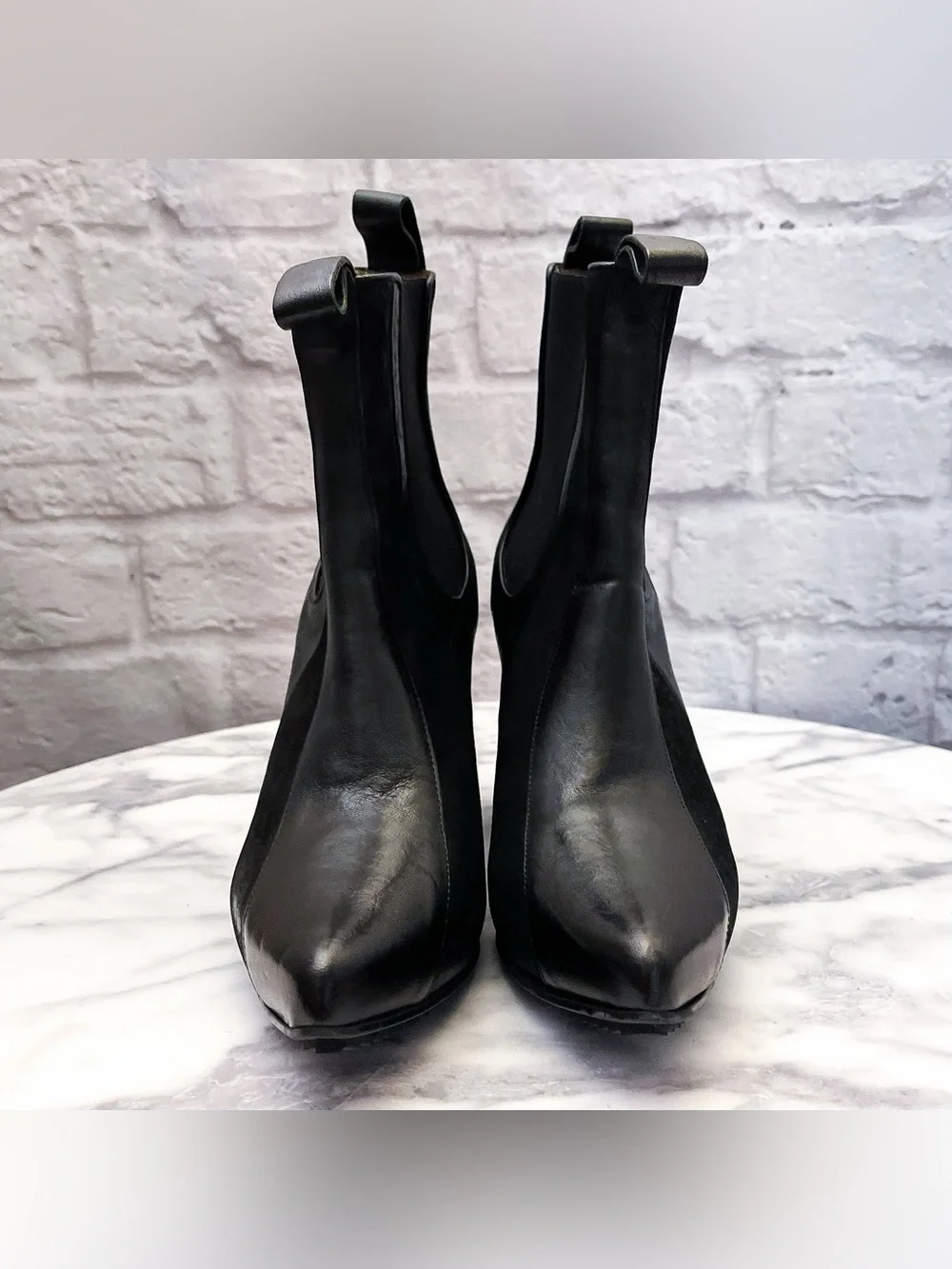 John Fluevog Fast Cars Le Mans Platform Chelsea Boots Black 8 EUC